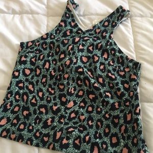 Split back, leopard print tank